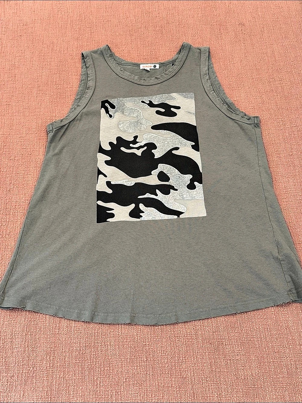 Sundry Camo Graphic Cotton Tank Top Size 3